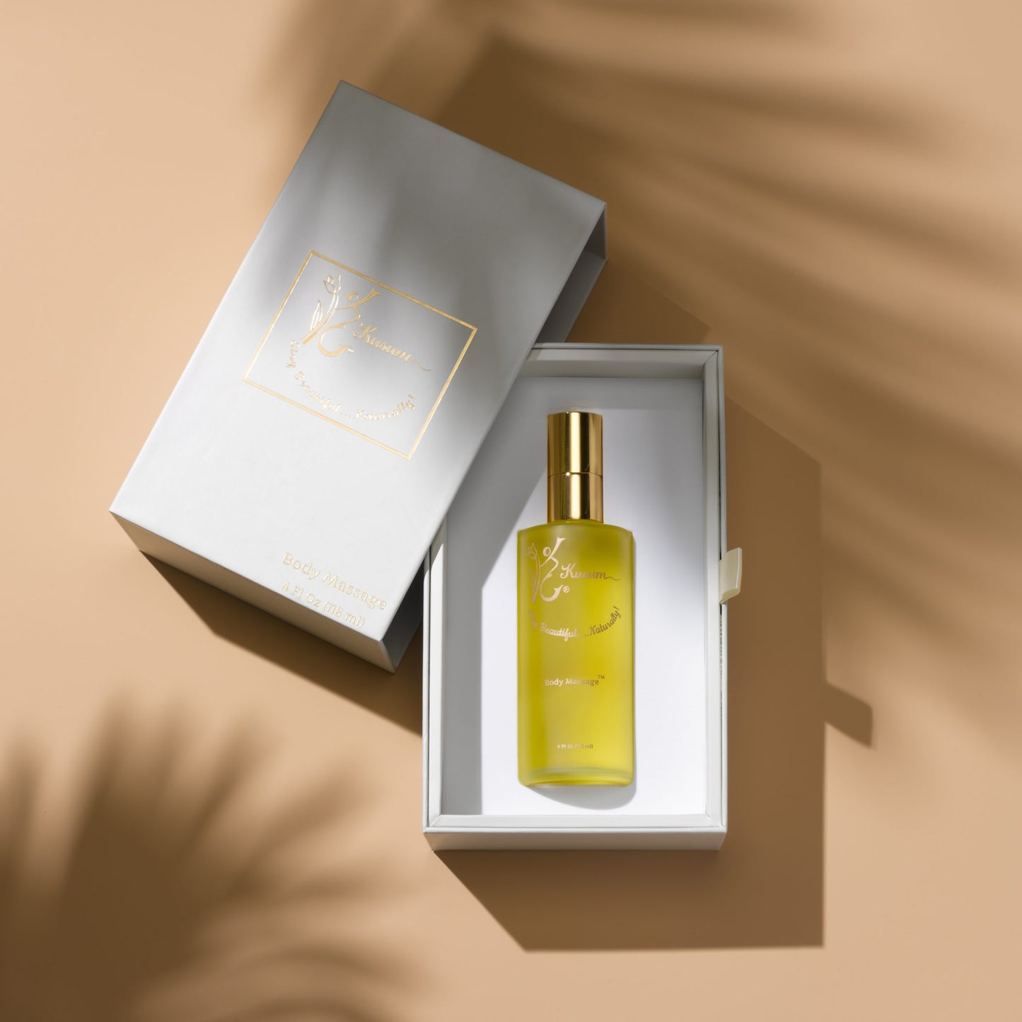 front shot of luxury natural body massage oil