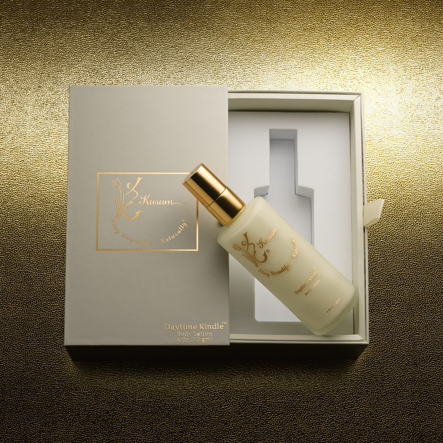 front shot luxury natural skincare body lotion daytime